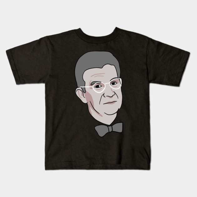 Jacques Lacan Minimal Portrait - Philosophy Kids T-Shirt by isstgeschichte